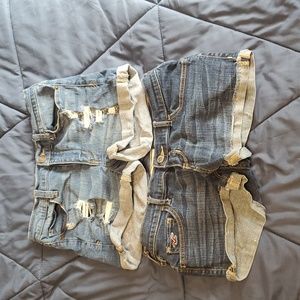 Two denim shorts multiple brands